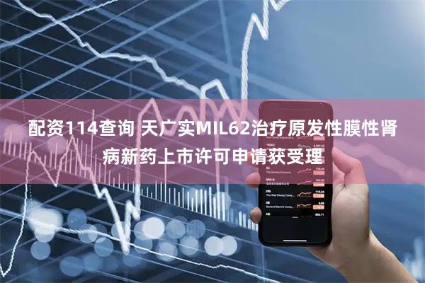 配资114查询 天广实MIL62治疗原发性膜性肾病新药上市许可申请获受理