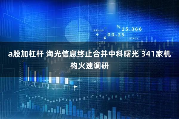 a股加杠杆 海光信息终止合并中科曙光 341家机构火速调研
